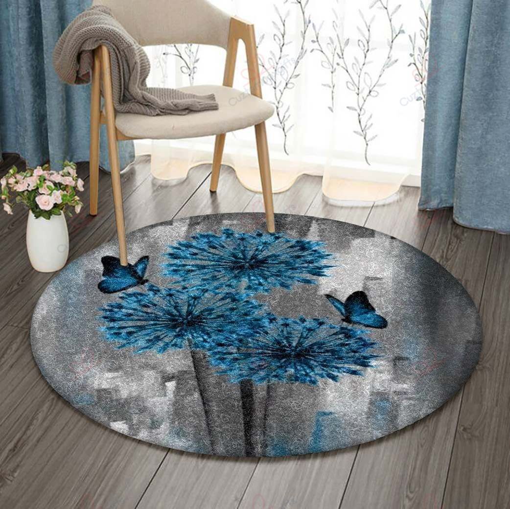 Dandelion Butterfly Round Carpet Floor Rug Living Room Bedroom Decor Round Area Rug Carpet Dandelion Butterfly Round Carpet Floor Rug Living Room Bedroom Decor Round Area Rug Carpet