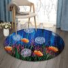 Dandelion Round Carpet Floor Rug Living Room Bedroom Decor Round Area Rug Carpet