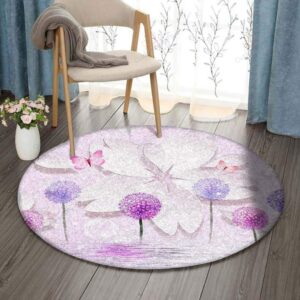 Dandelion Round Carpet Floor Rug Living Room Bedroom Decor Round Area Rug Carpet
