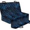 Dark Blue Tropical Leaf Pattern Print Pet Car Back Seat Cover - 68ea977a8f23