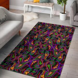 Dark Bohemian Paisley Pattern Rug Sport Decor Gift Floor Decor Living Room Carpet Rug Area Rug - c676fcce9479