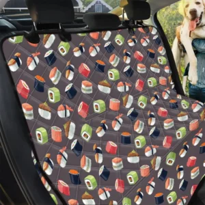 Dark Brown Colorful Japanese Sushi Car Back Seat Cover Dog Car Seat Covers - f2d9b300ca8f