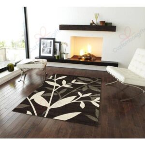 Dark Brown Flower Rug Sport Decor Gift Floor Decor Living Room Carpet Rug Area Rug - 1747ec520827
