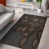 Dark Crystal Grey Leaves Rug Sport Decor Gift Floor Decor Living Room Carpet Rug Area Rug - 983f955d7f85