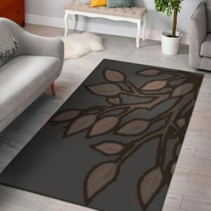 Dark Crystal Grey Leaves Rug Sport Decor Gift Floor Decor Living Room Carpet Rug Area Rug - 983f955d7f85
