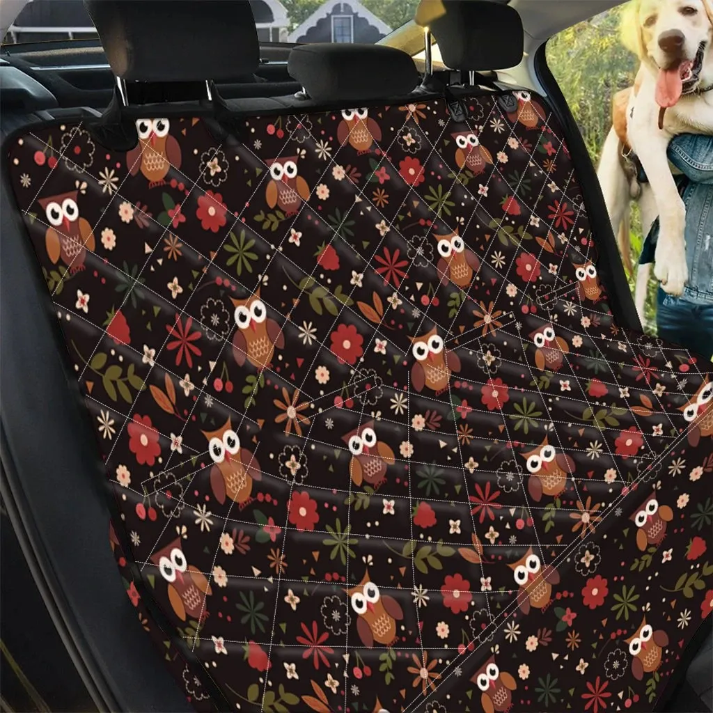 Dark Forest Cute Owl And Floral Car Back Seat Cover Dog Car Seat Covers - 65134af2502e Dark Forest Cute Owl And Floral Car Back Seat Cover Dog Car Seat Covers - 65134af2502e