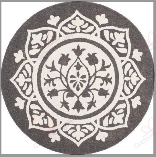 Dark Gray Ivory Medallion Tufted Round Carpet Floor Rug Living Room Bedroom Decor Round Area Rug Carpet Dark Gray Ivory Medallion Tufted Round Carpet Floor Rug Living Room Bedroom Decor Round Area Rug Carpet
