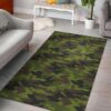 Dark Green And Black Camouflage Rug Sport Decor Gift Floor Decor Living Room Carpet Rug Area Rug - 537e7ee45eb4