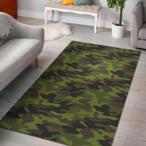 Dark Green And Black Camouflage Rug Sport Decor Gift Floor Decor Living Room Carpet Rug Area Rug - 537e7ee45eb4