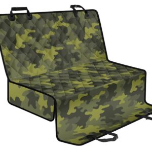 Dark Green Camouflage Print Pet Car Back Seat Cover - dfe4a1c44070