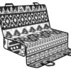 Dark Grey Aztec Pattern Print Pet Car Back Seat Cover - 667bb080433e