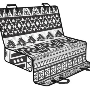 Dark Grey Aztec Pattern Print Pet Car Back Seat Cover - 667bb080433e