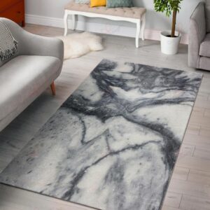 Dark Grey White Marble Rug Sport Decor Gift Floor Decor Living Room Carpet Rug Area Rug - a2d0da26a6b9