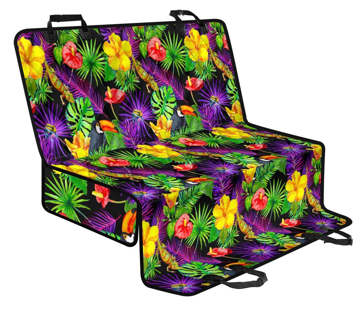 Dark Hawaiian Tropical Pattern Print Pet Car Back Seat Cover - f21a550c0a84 Dark Hawaiian Tropical Pattern Print Pet Car Back Seat Cover - f21a550c0a84