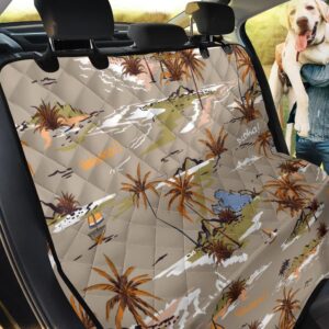 Dark Khaki Background Pacific Island Car Back Seat Cover Dog Car Seat Covers - e0531db1acca