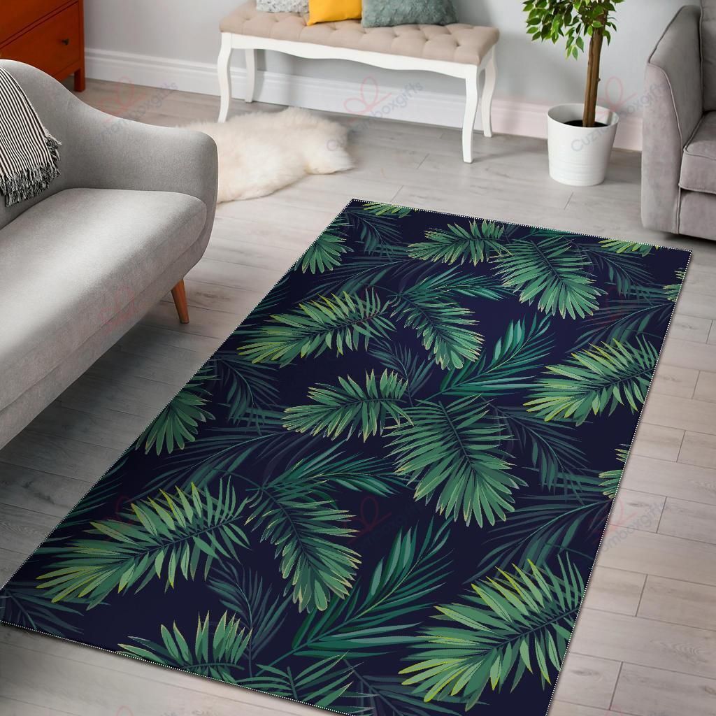 Dark Tropical Palm Leaf Pattern Rug Sport Decor Gift Floor Decor Living Room Carpet Rug Area Rug - 1513e76f923e Dark Tropical Palm Leaf Pattern Rug Sport Decor Gift Floor Decor Living Room Carpet Rug Area Rug - 1513e76f923e