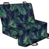 Dark Tropical Palm Leaf Pattern Print Pet Car Back Seat Cover - d4f2c6f2f128