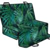 Dark Tropical Palm Leaves Pattern Print Pet Car Back Seat Cover - 1c6769ae307b