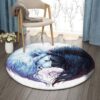 Day And Night Lion Round Carpet Floor Rug Living Room Bedroom Decor Round Area Rug Carpet