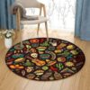 Day Of The Dead Round Carpet Floor Rug Living Room Bedroom Decor Round Area Rug Carpet