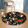 Day Of The Dead Round Carpet Floor Rug Living Room Bedroom Decor Round Area Rug Carpet