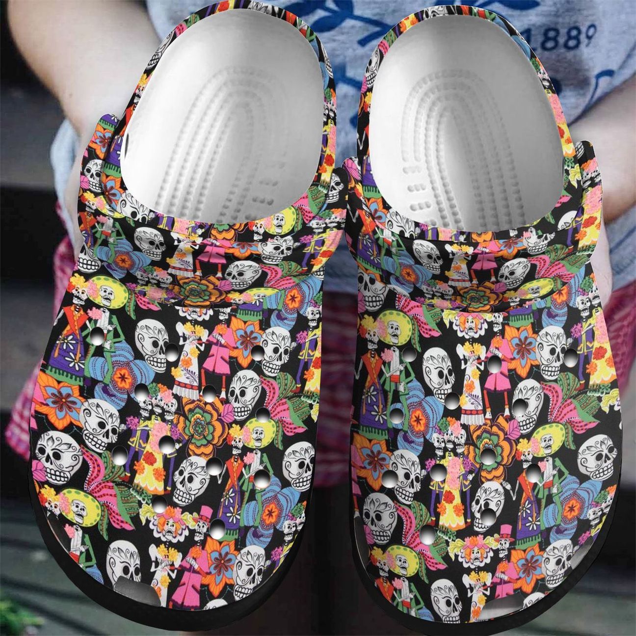 Day Of The Dead Personalized Clog Custom Crocs Comfortablefashion Style Comfortable For Women Men Kid Print 3D Day Of The Dead Personalized Clog Custom Crocs Comfortablefashion Style Comfortable For Women Men Kid Print 3D