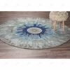 Dazzle Aquatic Medallion Round Carpet Floor Rug Living Room Bedroom Decor Round Area Rug Carpet
