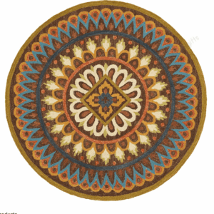 Dazzle Brown Round Carpet Floor Rug Living Room Bedroom Decor Round Area Rug Carpet