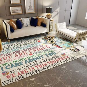 Dear Student I Believe In You Owl Rug Sport Decor Gift Floor Decor Living Room Carpet Rug Area Rug - 992200e137c4