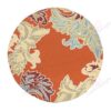 Decorative Border Orange Round Carpet Floor Rug Living Room Bedroom Decor Round Area Rug Carpet