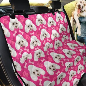 Deep Pink And White Poodle Car Back Seat Cover Dog Car Seat Covers - 525cb595746f