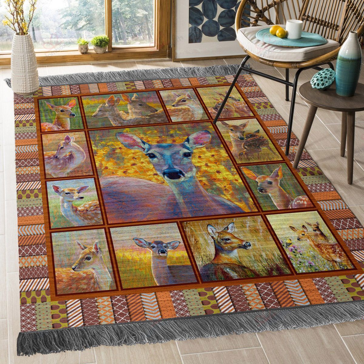 Deer And Autumn Rug Sport Decor Gift Floor Decor Living Room Carpet Rug Area Rug - 2f127976d257 Deer And Autumn Rug Sport Decor Gift Floor Decor Living Room Carpet Rug Area Rug - 2f127976d257