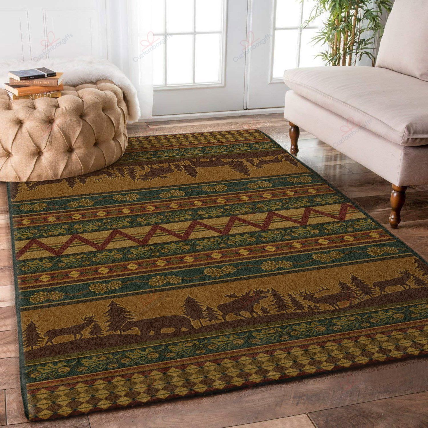 Deer And Bear Pattern Rug Sport Decor Gift Floor Decor Living Room Carpet Rug Area Rug - 2de3d2e256ca Deer And Bear Pattern Rug Sport Decor Gift Floor Decor Living Room Carpet Rug Area Rug - 2de3d2e256ca