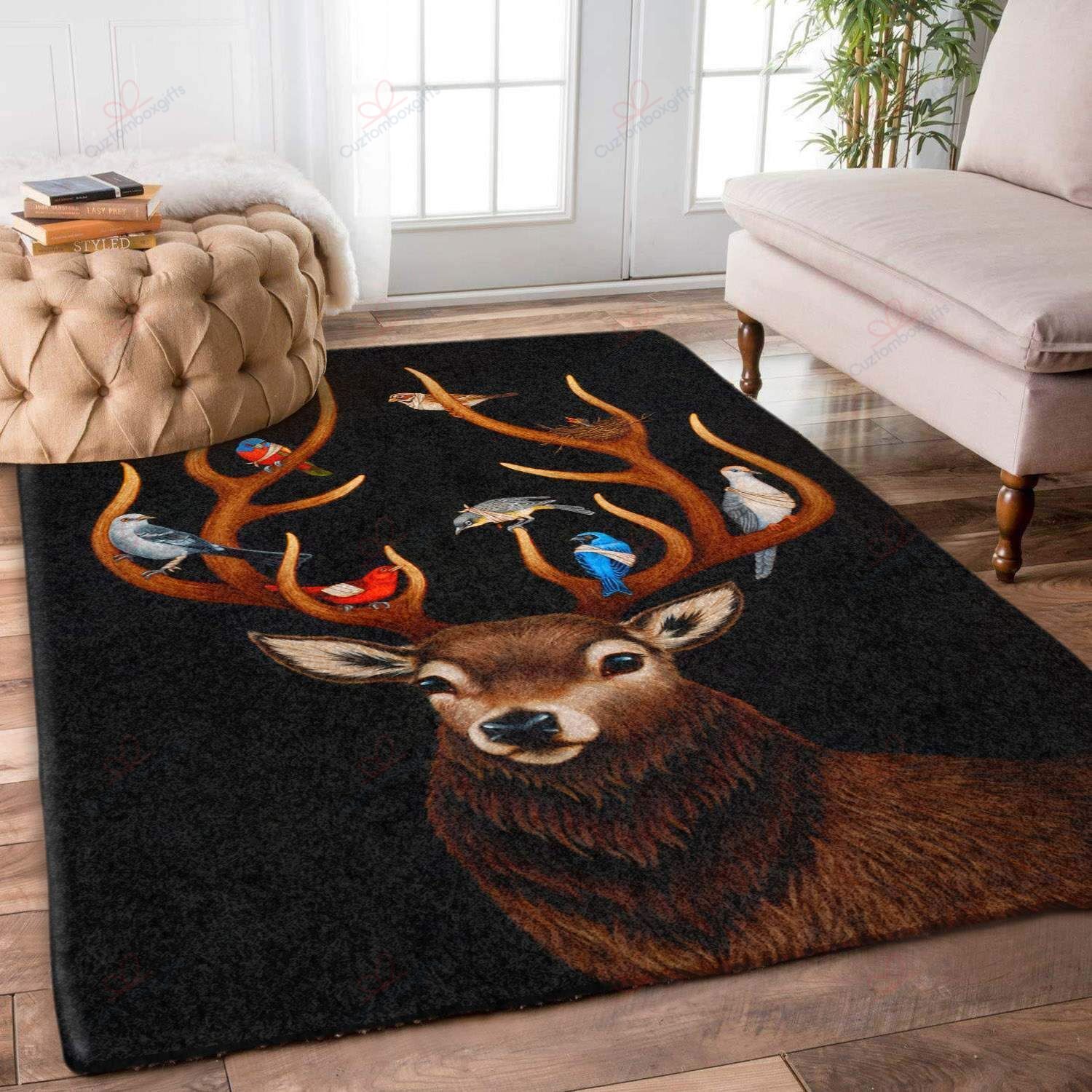 Deer And Bird Rug Sport Decor Gift Floor Decor Living Room Carpet Rug Area Rug - d301819f9a01 Deer And Bird Rug Sport Decor Gift Floor Decor Living Room Carpet Rug Area Rug - d301819f9a01