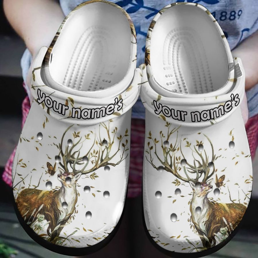 Deer And Butterfly In Autumn Wind Shoes Clog Crocs Clog Crocbland Clog Birthday Gift For Man Woman Deer And Butterfly In Autumn Wind Shoes Clog Crocs Clog Crocbland Clog Birthday Gift For Man Woman