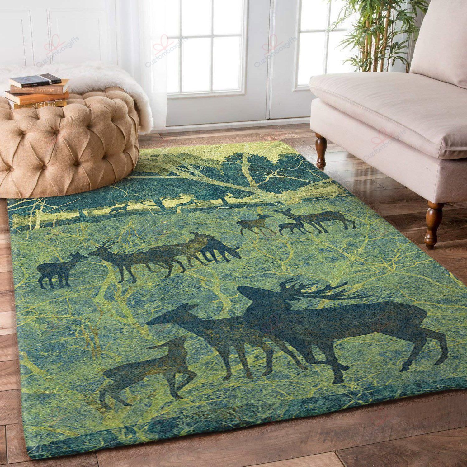 Deer And Green Forest Rug Sport Decor Gift Floor Decor Living Room Carpet Rug Area Rug - 2e5cd0d7111b Deer And Green Forest Rug Sport Decor Gift Floor Decor Living Room Carpet Rug Area Rug - 2e5cd0d7111b