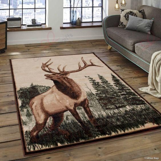 Deer And Pine Tree Rug Sport Decor Gift Floor Decor Living Room Carpet Rug Area Rug - 2b07e639ffe6 Deer And Pine Tree Rug Sport Decor Gift Floor Decor Living Room Carpet Rug Area Rug - 2b07e639ffe6