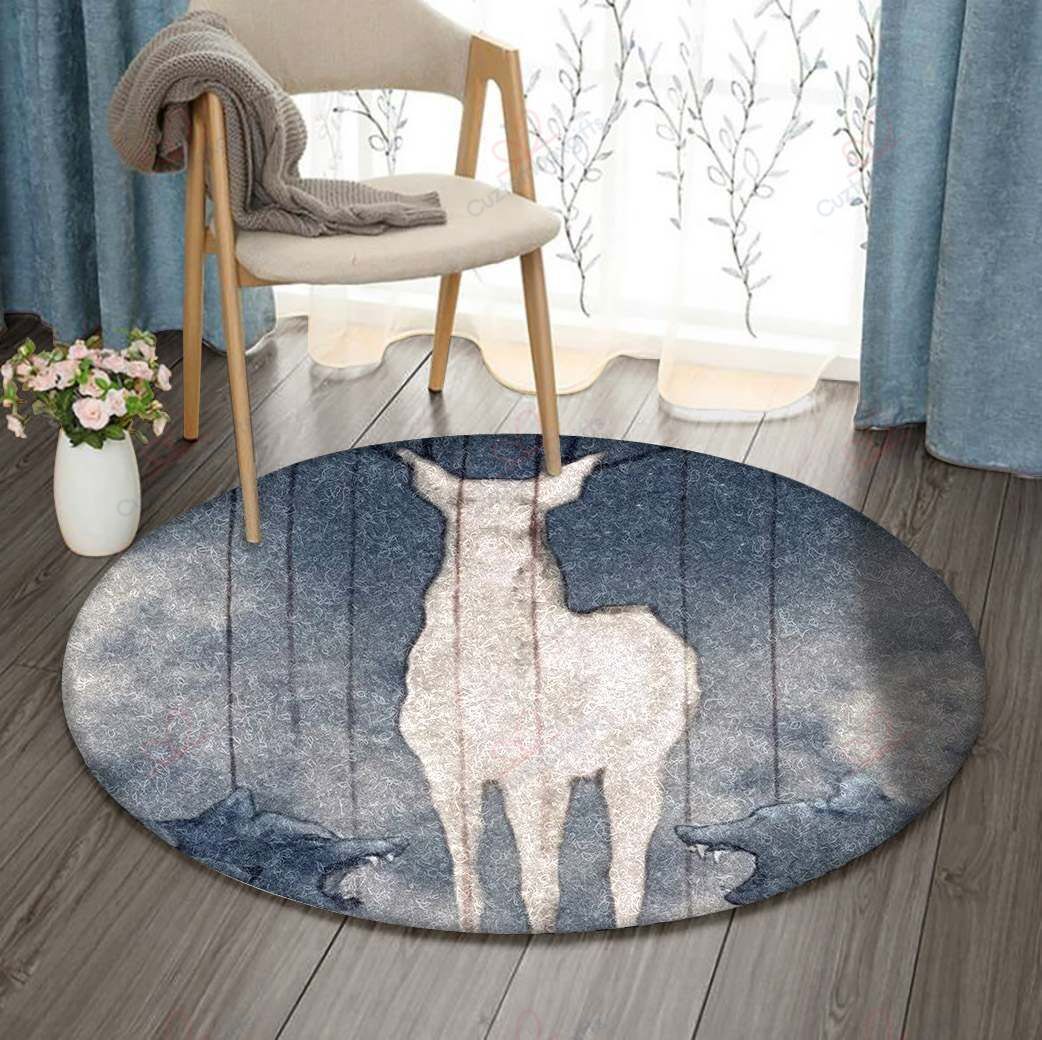Deer And The Wolves Round Carpet Floor Rug Living Room Bedroom Decor Round Area Rug Carpet Deer And The Wolves Round Carpet Floor Rug Living Room Bedroom Decor Round Area Rug Carpet