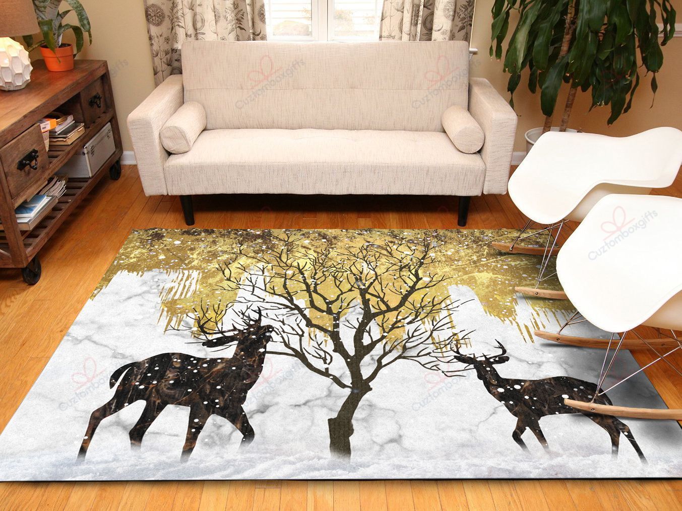 Deer And Tree Rug Sport Decor Gift Floor Decor Living Room Carpet Rug Area Rug - 055751912f62 Deer And Tree Rug Sport Decor Gift Floor Decor Living Room Carpet Rug Area Rug - 055751912f62
