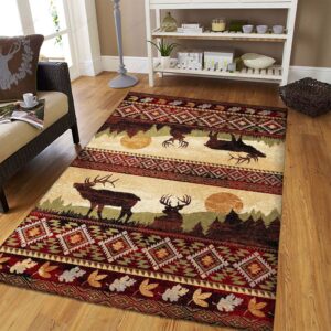 Deer Art Vintage Rug Sport Decor Gift Floor Decor Living Room Carpet Rug Area Rug - 4ce50147f98c