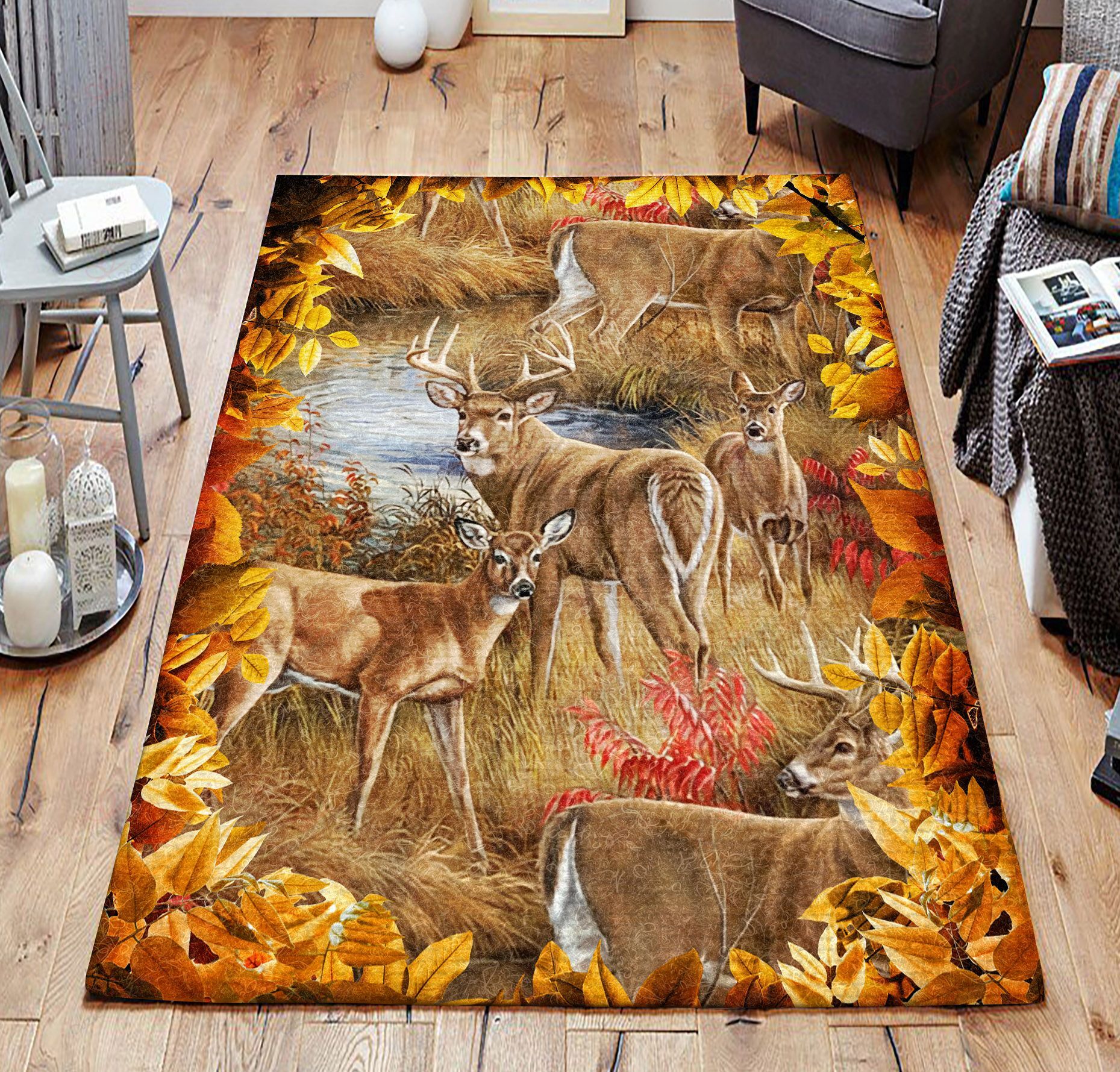 Deer Autumn Leaf Rug Sport Decor Gift Floor Decor Living Room Carpet Rug Area Rug - 1db5bb3a8236 Deer Autumn Leaf Rug Sport Decor Gift Floor Decor Living Room Carpet Rug Area Rug - 1db5bb3a8236