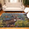 Deer Butterfly Painting Rug Sport Decor Gift Floor Decor Living Room Carpet Rug Area Rug - bc95317f6220