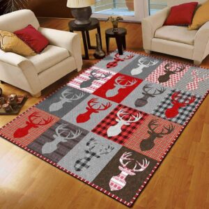 Deer Christmas Pattern Rug Sport Decor Gift Floor Decor Living Room Carpet Rug Area Rug - d7f15c33e05b