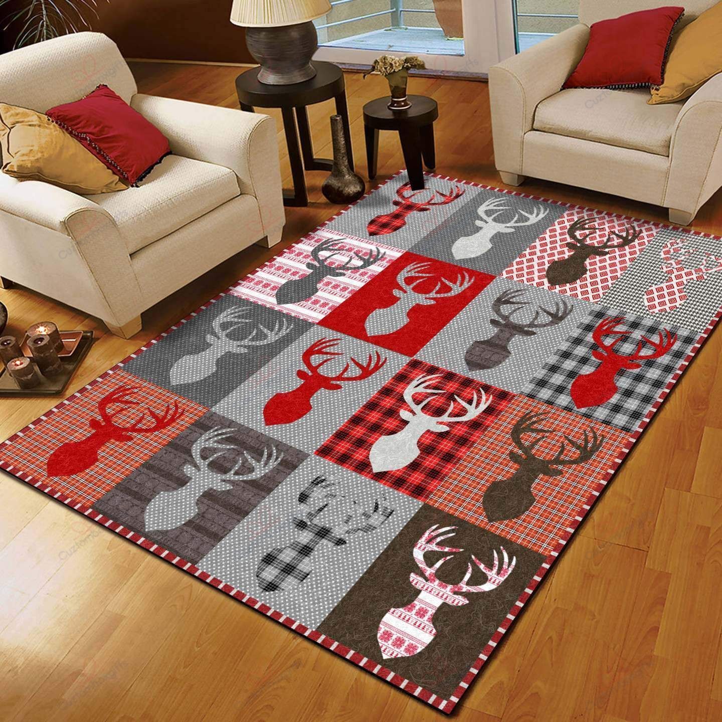Deer Christmas Pattern Rug Sport Decor Gift Floor Decor Living Room Carpet Rug Area Rug - d7f15c33e05b Deer Christmas Pattern Rug Sport Decor Gift Floor Decor Living Room Carpet Rug Area Rug - d7f15c33e05b