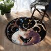 Deer Couple Round Carpet Floor Rug Living Room Bedroom Decor Round Area Rug Carpet