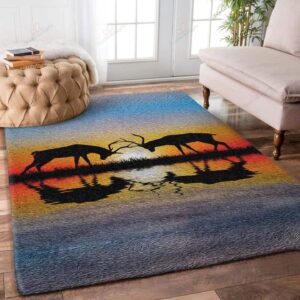 Deer Fight Rug Sport Decor Gift Floor Decor Living Room Carpet Rug Area Rug - 3e0048accbdf
