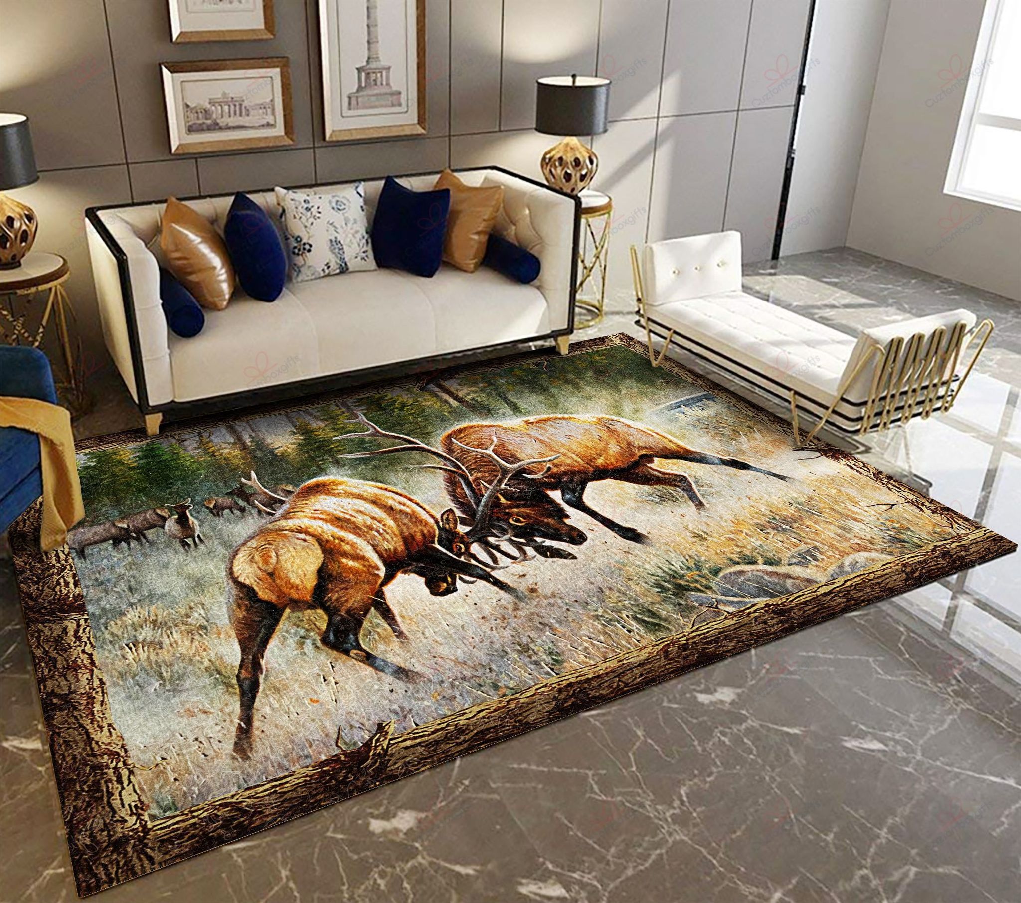 Deer Fighting Rug Sport Decor Gift Floor Decor Living Room Carpet Rug Area Rug - 14e2954bfca4 Deer Fighting Rug Sport Decor Gift Floor Decor Living Room Carpet Rug Area Rug - 14e2954bfca4