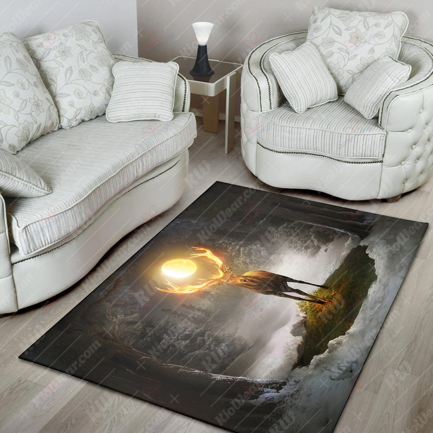 Deer Fire Moon In The Forest For Hunter Rug Sport Decor Gift Floor Decor Living Room Carpet Rug Area Rug - 8d1693af91d9 Deer Fire Moon In The Forest For Hunter Rug Sport Decor Gift Floor Decor Living Room Carpet Rug Area Rug - 8d1693af91d9