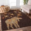 Deer Flowers 1 Rug Sport Decor Gift Floor Decor Living Room Carpet Rug Area Rug - 970c534d5772