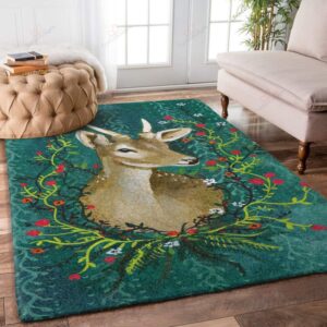 Deer Flowers 3 Rug Sport Decor Gift Floor Decor Living Room Carpet Rug Area Rug - 57fa05084068